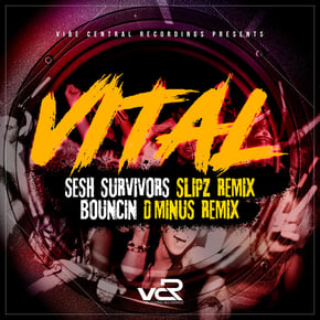 Sesh Survivors (Slipz remix) / Bouncin (D Minus remix) by Vital, Slipz & D-MINUS Cover Art
