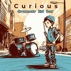 Drummer Kid Boy by Curious Cover Art