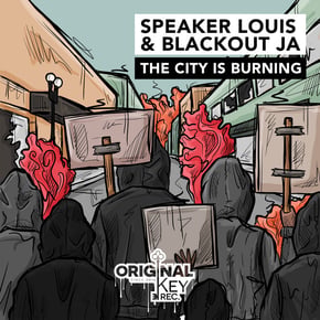 The City Is Burning by Lowriderz, Speaker Louis & Blackout JA Cover Art