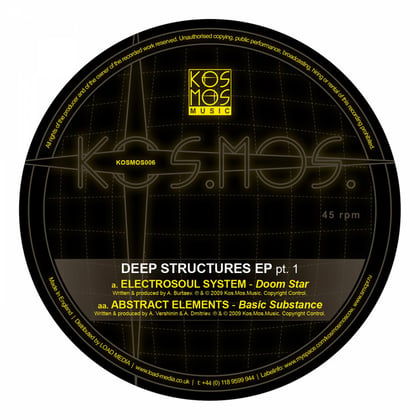 V/A Deep Structures EP Part 1 album by Electrosoul System & Abstract Elements - Drum and Bass Cover Art