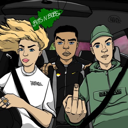 Bits n bobs album by Mr Traumatik, Coco Dubz & MANLIKEVISION - Drum and Bass Cover Art