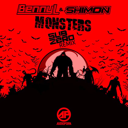 Monsters (Remix) album by Benny L, Shimon & Sub Zero - Drum and Bass Cover Art