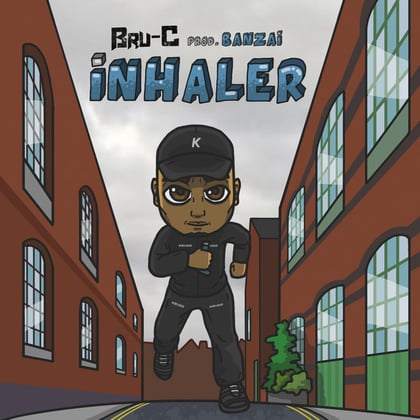Inhaler album by Bru-C - Drum and Bass Cover Art
