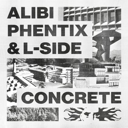 Concrete album by Alibi, Phentix & L-Side - Drum and Bass Cover Art