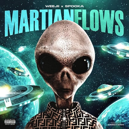 Martian Flows album by Weejii - Drum and Bass Cover Art
