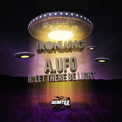 UFO / Let there be light album by Ironlung - Drum and Bass Cover Art