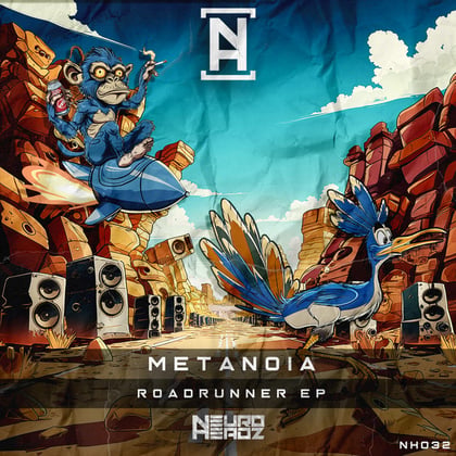 Roadrunner EP album by Metanoia - Drum and Bass Cover Art