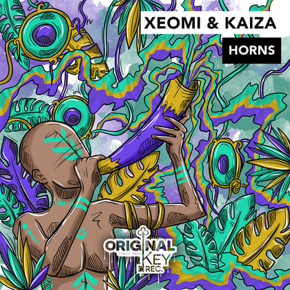 Horns album by Kaiza - Drum and Bass Cover Art