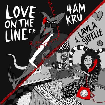 Love On The Line EP album by 4am Kru & Layla Sibelle - Drum and Bass Cover Art