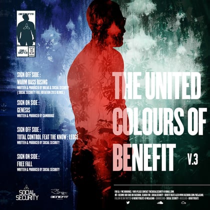 The United Colours of Benefit - Vol.3 - 2013 album by Lenzman, Break, Social Security & Cambridge - Drum and Bass Cover Art