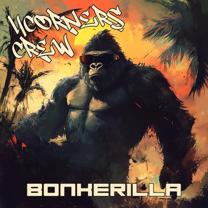 Bonkerilla album by 4Corners Crew - Drum and Bass Cover Art