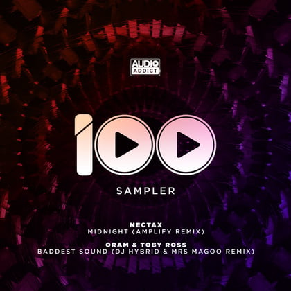 Audio Addict 100 - LP Sampler 2 album by Capone, Amplify, DJ Hybrid & Mrs Magoo - Drum and Bass Cover Art