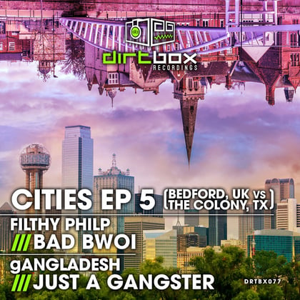 Cities EP 5 album by Filthy Philp - Drum and Bass Cover Art