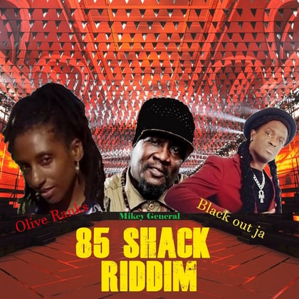 85 Shack Riddim Various album by Lowriderz, Olive Ranks, Mikey General & Blackout JA - Drum and Bass Cover Art