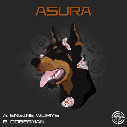 Engine worms album by Asura - Drum and Bass Cover Art