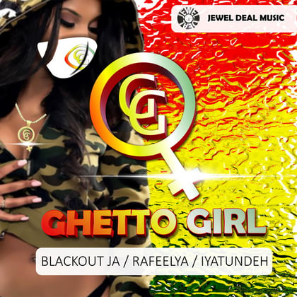 Ghetto Girl album by Lowriderz, Blackout JA, Rafeelya & Iyatundeh - Drum and Bass Cover Art