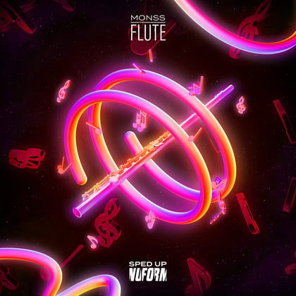 FLUTE (Sped Up) album by MONSS - Drum and Bass Cover Art