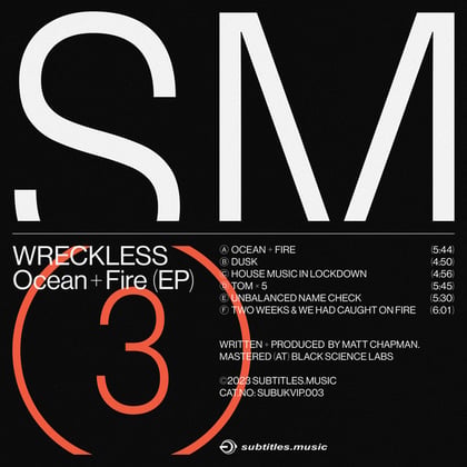 Ocean and Fire album by Wreckless - Drum and Bass Cover Art