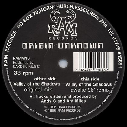 Valley of the Shadows album by Origin Unknown - Drum and Bass Cover Art