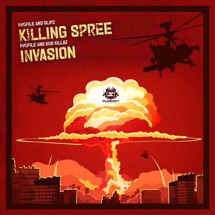 Killing Spree / Invasion album by AC13, Profile, Slipz & Sub Killaz - Drum and Bass Cover Art