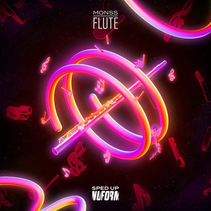 FLUTE (Sped Up) album by MONSS - Drum and Bass Cover Art