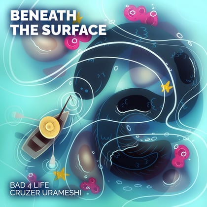 Beneath the surface album by MSDOS, Bad 4 Life & Cruzer Urameshi - Drum and Bass Cover Art