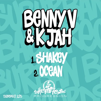 Shakey/ Ocean album by Benny V & K Jah - Drum and Bass Cover Art