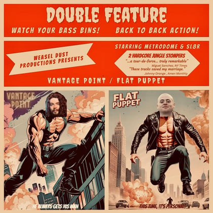 Vantage Point / Flat Puppet album by Sl8r - Drum and Bass Cover Art