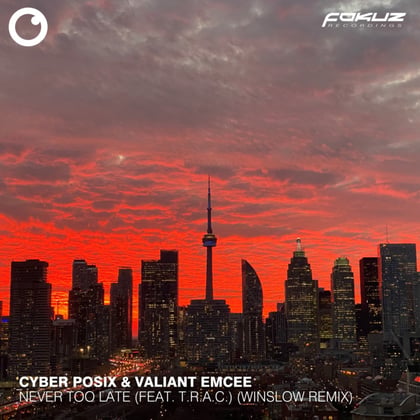 Never Too Late (Winslow Remix) album by Winslow, T.R.A.C., Cyber Posix & Valiant Emcee - Drum and Bass Cover Art