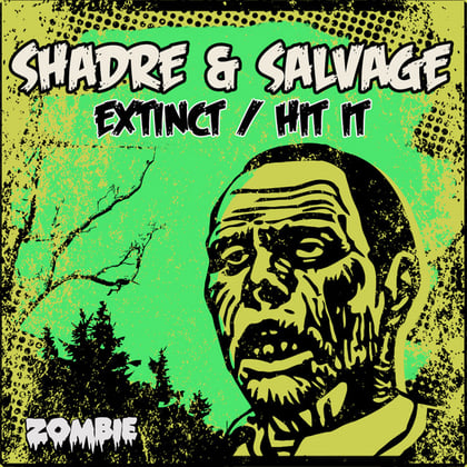 Extinct / Hit It album by Shadre & Salvage - Drum and Bass Cover Art