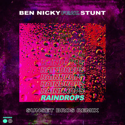 Raindrops (Sunset Bros Remix) album by Dimension, Stunt & Sunset Bros - Drum and Bass Cover Art