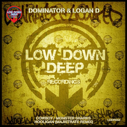 Cowboy / Monster Sharks / Hooligan Remix album by Dominator, Logan D & Majistrate - Drum and Bass Cover Art