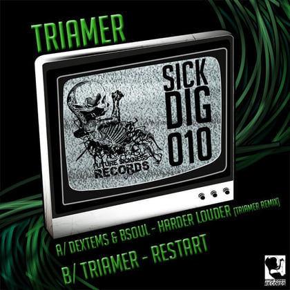 Harder Louder Remix / Restart album by Dextems - Drum and Bass Cover Art