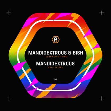 Techno On My Mind / Move Faster album by Mandidextrous - Drum and Bass Cover Art