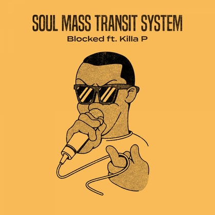 Blocked album by Kasra & Soul Mass Transit System - Drum and Bass Cover Art
