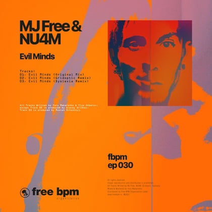 Evil Minds album by MJ Free & Nu4m - Drum and Bass Cover Art