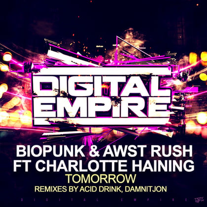Tomorrow album by Charlotte Haining, Bio-Punk & Awst Rush - Drum and Bass Cover Art
