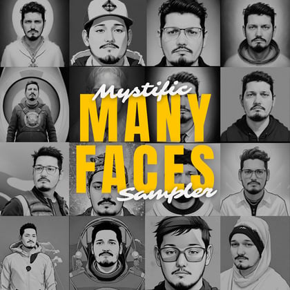 Many Faces (Sampler) album by Mystific - Drum and Bass Cover Art