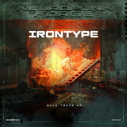 Rave Train album by IRONTYPE - Drum and Bass Cover Art