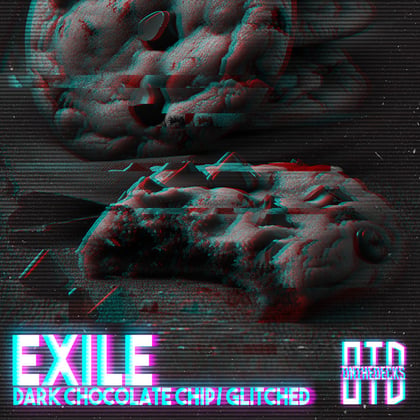 Dark chocolate Chip / Glitched album by AIRGLO & Exile - Drum and Bass Cover Art