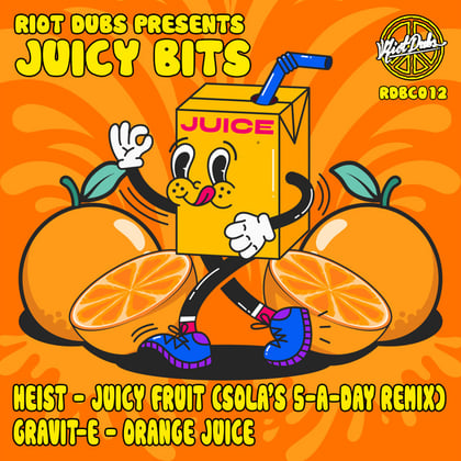 Juicy Bits album by Zero G, Heist, Sola & Gravit-E - Drum and Bass Cover Art