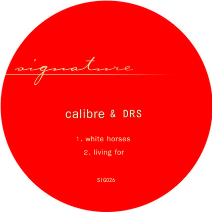 white horses / living for album by Calibre & DRS - Drum and Bass Cover Art