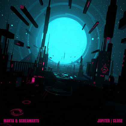 Jupiter / Close album by Manta & Screamarts - Drum and Bass Cover Art