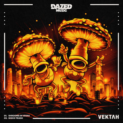 Shrooms In Vegas album by Vektah - Drum and Bass Cover Art