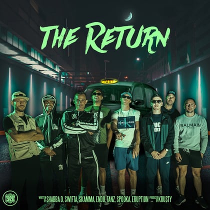 The Return album by MC Shabba D, MC Endo & Swifta - Drum and Bass Cover Art