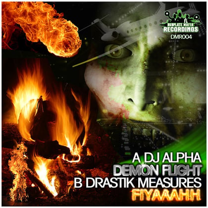 Demon Flight / Fiyaahh album by Drastik Measures - Drum and Bass Cover Art