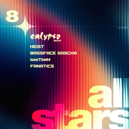 Calypso Allstars Volume 8 album by Heist, Bassface Sascha, IamTimM & Fanatics - Drum and Bass Cover Art