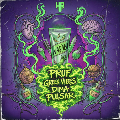 Wasabi album by Pruf, Green Vibes & Dima Pulsar - Drum and Bass Cover Art