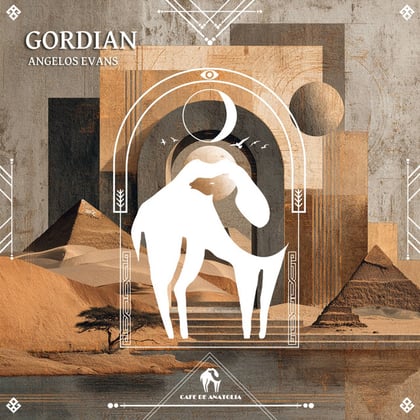 Gordian album by Tengu, Angelos Evans & Cafe De Anatolia - Drum and Bass Cover Art