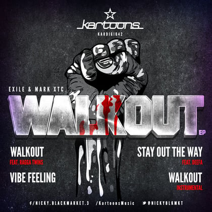 Walkout EP album by AIRGLO, Exile & Mark XTC - Drum and Bass Cover Art
